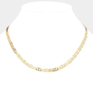 Gold Mariner Link 18" 6mm Necklace Chain Simple Casual Jewelry Metal
